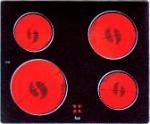 Vitroceramica Teka VTCB, 4 placas ultrarapidas, 2 de 145mm 1200w, 1 de180mm 1800w, y 1 de 210mm 2100w. Medidas 60X51